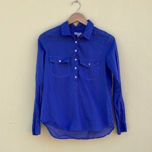 J Crew Long Sleeve Button Up in Blue Size 2
